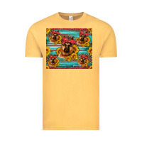 Vintage Mustard german shepherd with sunflowers Vintage Tee - Artiststas