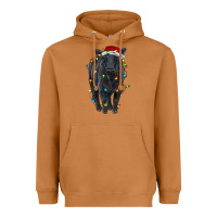 Meerkat christmas black angus cattle with lights Heavyweight Hoodie - RanaPortraitStore