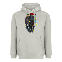 Moon Dust christmas black angus cattle with lights Heavyweight Hoodie - RanaPortraitStore