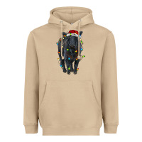 Mushroom christmas black angus cattle with lights Heavyweight Hoodie - RanaPortraitStore
