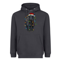 Smoke christmas black angus cattle with lights Heavyweight Hoodie - RanaPortraitStore