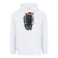 White christmas black angus cattle with lights Heavyweight Hoodie - RanaPortraitStore