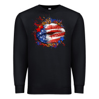 Black Leopard American flag lips Premium Sweatshirt - Neo Western