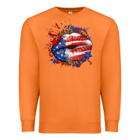 Carrot Leopard American flag lips Premium Sweatshirt - Neo Western