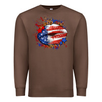 Chestnut Leopard American flag lips Premium Sweatshirt - Neo Western