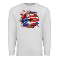 Dove Grey Leopard American flag lips Premium Sweatshirt - Neo Western