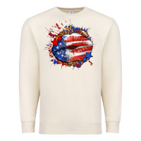 Sandshell Leopard American flag lips Premium Sweatshirt - Neo Western