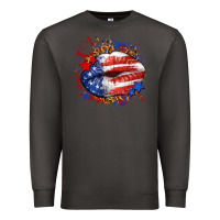 Smoke Leopard American flag lips Premium Sweatshirt - Neo Western