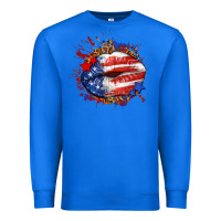 True Royal Leopard American flag lips Premium Sweatshirt - Neo Western