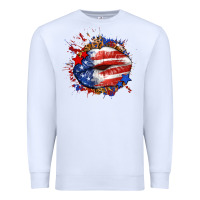 White Leopard American flag lips Premium Sweatshirt - Neo Western