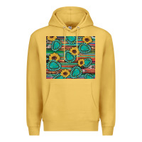 Antique Gold western gemstone sunflowers serape cowhide glitter wooden Premium Hoodie - Artiststas