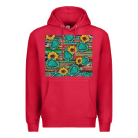 Cardinal western gemstone sunflowers serape cowhide glitter wooden Premium Hoodie - Artiststas
