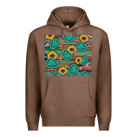 Chestnut western gemstone sunflowers serape cowhide glitter wooden Premium Hoodie - Artiststas