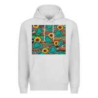 Dove Grey western gemstone sunflowers serape cowhide glitter wooden Premium Hoodie - Artiststas