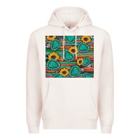 Pale Pink western gemstone sunflowers serape cowhide glitter wooden Premium Hoodie - Artiststas