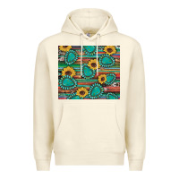 Sandshell western gemstone sunflowers serape cowhide glitter wooden Premium Hoodie - Artiststas