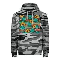 Slate Camo western gemstone sunflowers serape cowhide glitter wooden Premium Hoodie - Artiststas