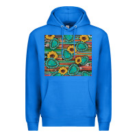 True Royal western gemstone sunflowers serape cowhide glitter wooden Premium Hoodie - Artiststas