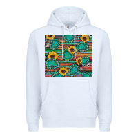 White western gemstone sunflowers serape cowhide glitter wooden Premium Hoodie - Artiststas