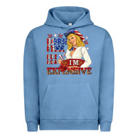 Pigment Pebble Blue born free but now im expensive Urban Hoodie - NancyCooperArtShop