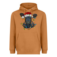 Meerkat christmas baby black angus calf with lights Heavyweight Hoodie - RanaPortraitStore