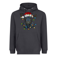 Smoke christmas baby black angus calf with lights Heavyweight Hoodie - RanaPortraitStore