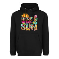 Black here comes the sun Heavyweight Hoodie - texasbilliewilder