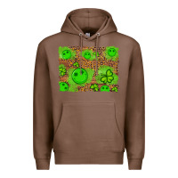 Chestnut shamrock glitter leopard and wood background Premium Hoodie - Artiststas