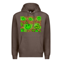 Coffee shamrock glitter leopard and wood background Premium Hoodie - Artiststas