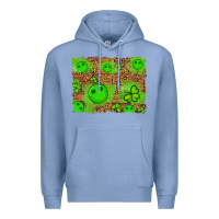 Colony Blue shamrock glitter leopard and wood background Premium Hoodie - Artiststas
