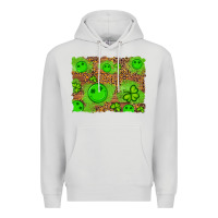 Dove Grey shamrock glitter leopard and wood background Premium Hoodie - Artiststas