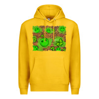 Lemon shamrock glitter leopard and wood background Premium Hoodie - Artiststas