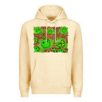 Pina Colada shamrock glitter leopard and wood background Premium Hoodie - Artiststas
