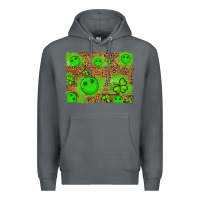 Rock shamrock glitter leopard and wood background Premium Hoodie - Artiststas