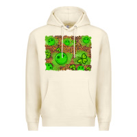 Sandshell shamrock glitter leopard and wood background Premium Hoodie - Artiststas