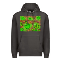 Smoke shamrock glitter leopard and wood background Premium Hoodie - Artiststas