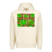 Tofu shamrock glitter leopard and wood background Premium Hoodie - Artiststas