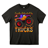 Asphalt Easily Distracted By Trucks Heavy Core Tee - CowhideDigitalArt