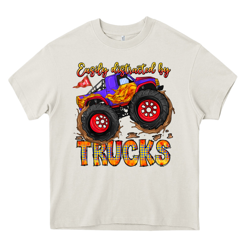 Easily Distracted By Trucks Heavy Core Tee by CowhideDigitalArt | Teevron