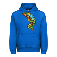 Cobalt Chameleon Lizard Illustrations Urban Hoodie - LillyAllenDesigns