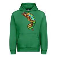 Emerald Chameleon Lizard Illustrations Urban Hoodie - LillyAllenDesigns
