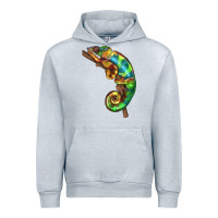 Heather Grey Chameleon Lizard Illustrations Urban Hoodie - LillyAllenDesigns