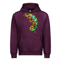 Mauve Wine Chameleon Lizard Illustrations Urban Hoodie - LillyAllenDesigns