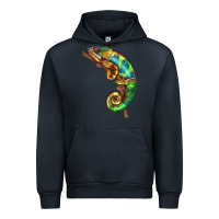 Navy Chameleon Lizard Illustrations Urban Hoodie - LillyAllenDesigns