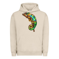 Pigment French Oak Chameleon Lizard Illustrations Urban Hoodie - LillyAllenDesigns