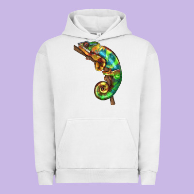 Chameleon Lizard Illustrations Urban Hoodie Designed By Lillyallendesigns