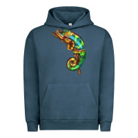 Pigment Midnight Navy Chameleon Lizard Illustrations Urban Hoodie - LillyAllenDesigns