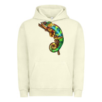 Pigment Pistachio Chameleon Lizard Illustrations Urban Hoodie - LillyAllenDesigns