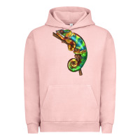 Pigment Salmon Chameleon Lizard Illustrations Urban Hoodie - LillyAllenDesigns
