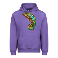 Tulip Chameleon Lizard Illustrations Urban Hoodie - LillyAllenDesigns